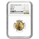 1999-W 1/4 oz Gold American Eagle MS-70 NGC (W Variety) 1999-W 1/4 oz Gold American Eagle MS-70 NGC (W Variety)